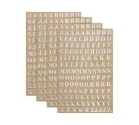 sourcing map 4 Sheets Letter Stickers 0.18" 3D Mini Letter Metal Self Adhesive Alphabet Sticker for Scrapbooking DIY Poster Craft Wall Doors Sign Decor(Silver, Uppercase)