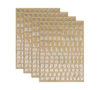 sourcing map 4 Sheets Letter Stickers 0.18" 3D Mini Letter Metal Self Adhesive Alphabet Stickers for Scrapbooking DIY Poster Craft Wall Doors Sign Decor(Silver, Lowercase)