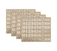 sourcing map 4 Sheets Letter Stickers 0.18" 3D Mini Letter Metal Self Adhesive Number Stickers for Scrapbooking DIY Poster Craft Wall Doors Sign Decor(Silver)