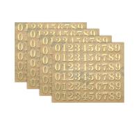 sourcing map 4 Sheets Letter Stickers 0.18" 3D Mini Letter Metal Self Adhesive Number Stickers for Scrapbooking DIY Poster Craft Wall Doors Sign Decor(Gold)