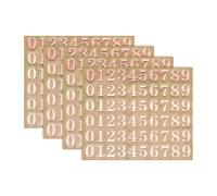 sourcing map 4 Sheets Letter Stickers 0.18" 3D Mini Letter Metal Self Adhesive Number Stickers for Scrapbooking DIY Poster Craft Wall Doors Sign Decor(Rose Gold)