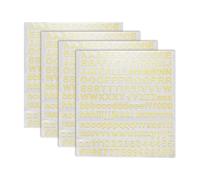 sourcing map 4 Sheets Letter Stickers 0.28" 3D Mini Letter Sticker Metal Self Adhesive Alphabet Stickers for Scrapbooking DIY Poster Craft Wall Doors Sign Decor(Gold, Uppercase)