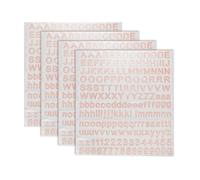 sourcing map 4 Sheets Letter Stickers 0.28" 3D Mini Letter Sticker Metal Self Adhesive Alphabet Stickers for Scrapbooking DIY Poster Craft Wall Doors Sign Decor(Rose Gold, Uppercase)