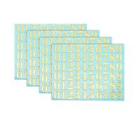 sourcing map 4 Sheets Letter Stickers 0.35" 3D Mini Letter Metal Self Adhesive Number Stickers for Scrapbooking DIY Poster Craft Wall Doors Sign Decor(Gold)