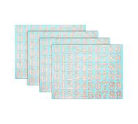 sourcing map 4 Sheets Letter Stickers 0.35" 3D Mini Letter Metal Self Adhesive Number Stickers for Scrapbooking DIY Poster Craft Wall Doors Sign Decor(Rose Gold)