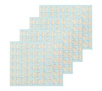 sourcing map 4 Sheets Number Resin Stickers 3D Small 1 to 9 Rose Gold Mini Number Sticker Metallic Sparkle Alloy for Resin Nail Scrapbooking