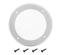 sourcing map 4" Speaker Grill Mesh Cover, Metal Speaker Cover Subwoofer Mesh Grill Guard Protector with Silver ABS Plastic Frame for Car Audio Accessories with 4 Screws, White