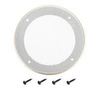 sourcing map 4" Speaker Grill Mesh Cover, Metal Speaker Cover Subwoofer Mesh Grill Guard Protector with Gold ABS Plastic Frame for Car Audio Accessories with 4 Screws, White