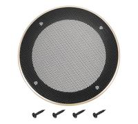 sourcing map 4" Speaker Grill Mesh Cover, Metal Speaker Cover Subwoofer Mesh Grill Guard Protector with Gold ABS Plastic Frame for Car Audio Accessories with 4 Screws, Black