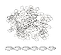 sourcing map 4# Spring Lock Washer, 304 Stainless Steel Split Lock Washers for Screws Bolts Cars Construction Machinery Silver Pack of 120