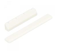 sourcing map 4 String Pre-Slotted Guitar String Bridge Bone Nut Saddle for Acoustic Guitar Replacement Folk White 1Set