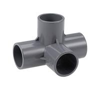 sourcing map 4 Way 25mm Tee PVC Fitting Elbow - PVC Furniture - PVC Elbow Fittings Gray 10Pcs