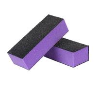 sourcing map 4 Way Nail File, 2 Pcs Nail Buffer Sanding Block Manicure Art Tool Shiner Polisher for Women and Men, Sponge Nail Polishing Tool Kits for Professional Salon Home Use, Black Purple