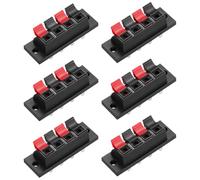 sourcing map 4 Way Spring Terminal Clip Push Release Connector Plate Jack Socket Speaker Terminal Strip Block Speaker Jointing Clamp Test Clip WP4-1 4Pcs