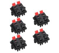 sourcing map 4 Way Spring Terminal Clip Push Release Connector Plate Jack Socket Speaker Terminal Strip Block Speaker Jointing Clamp Test Clip WP4-03B 2Pcs