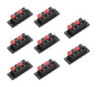 sourcing map 4 Way Spring Terminal Clip Push Release Connector Plate Jack Socket Speaker Terminal Strip Block Speaker Jointing Clamp Test Clip WP4-1 8Pcs