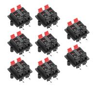 sourcing map 4 Way Spring Terminal Clip Push Release Connector Plate Jack Socket Speaker Terminal Strip Block Speaker Jointing Clamp Test Clip WP4-3 6Pcs