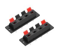 sourcing map 4 Way Spring Terminal Clip Push Release Connector Plate Jack Socket Speaker Terminal Strip Block Speaker Jointing Clamp Test Clip WP4-7 5Pcs