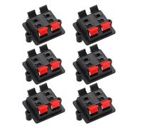 sourcing map 4 Ways Spring Speaker Terminal Clip Push Release Connector Audio Cable Terminals Strip Block Black Red WP4-03 8Pcs