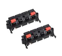 sourcing map 4 Ways Spring Speaker Terminal Clip Push Release Connector Audio Cable Terminals Strip Block Black Red WP4-19 2Pcs