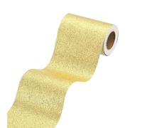 sourcing map 4" x 118" Gold Glitter Wallpaper Border, Peel and Stick Self Adhesive Sparkle Glitter Contact Paper Border for Mirror Bulletin Board DIY Crafts Decor