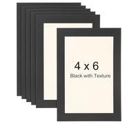 sourcing map 4 x 6 Cardboard Picture Frame, 6pcs Black with Texture Photo Wall Display Paper Frame with Clear Film for Children's Drawing Artwork Display Gallery Wall Frame Exhibition