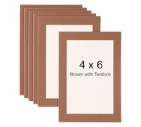 sourcing map 4 x 6 Cardboard Picture Frame, 6pcs Brown with Texture Photo Wall Display Paper Frame with Clear Film for Children's Drawing Artwork Display Gallery Wall Frame Exhibition