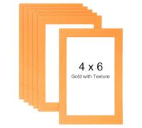 sourcing map 4 x 6 Cardboard Picture Frame, 6pcs Gold with Texture Photo Wall Display Paper Frame with Clear Film for Children's Drawing Artwork Display Gallery Wall Frame Exhibition