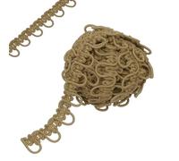 sourcing map 4 Yard Braid Trim with Button Loops, 5/8 Inch Dress Zipper Extender Upholstery Trim for Sewing Wedding Dress DIY Crafts Khaki