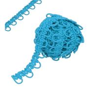 sourcing map 4 Yard Braid Trim with Button Loops, 5/8 Inch Dress Zipper Extender Upholstery Trim for Sewing Wedding Dress DIY Crafts Blue