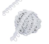 sourcing map 4 Yard Braid Trim with Button Loops, 5/8 Inch Dress Zipper Extender Upholstery Trim for Sewing Wedding Dress DIY Crafts White