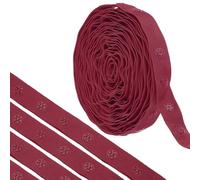 sourcing map 4 Yard Snap Button Tape for Sewing, Cotton Snap Button Trim Fastener Buckles Tape for Clothes Fabric DIY Craft, Burgundy Red