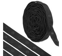 sourcing map 4 Yard Snap Button Tape for Sewing, Cotton Snap Button Trim Fastener Buckles Tape for Clothes Fabric DIY Craft, Black