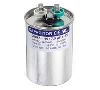 sourcing map 40+7.5MFD CBB65 Run Start Capacitor 40+7.5uF, 370/440V Round AC Capacitor for AC Motor Run, HVAC, Air Conditioner, Condenser Motors