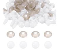 sourcing map 40 Pack 8mm/0.32in Safety Eyes Bulk for Crocheting, Plastic Crochet Doll Eyes with Washers for Plush Bear DIY Stuffed Doll Plush Animal Craft Halloween Handicraft, White