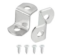 sourcing map 40 Pcs 1/2" Offset Canvas Clips, Picture Framing Mirror Clips Z Shape Canvas Painting Mounting Clips with 2 Mounting Hole with Screws, Silver