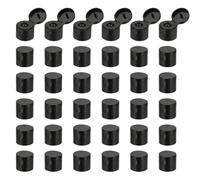 sourcing map 40 Pcs 18/410 Flips Top Caps for Bottles, Replacement Plastic Reusable Non-Spill Bottle Lid for Squeeze Bottles, Refillable Bottles, Plastic, Empty, Shampoo Bottles, Black