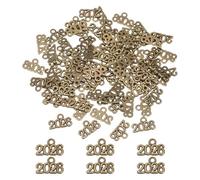 sourcing map 40 Pcs 2026 Graduation Year Charm, 3D Metal Tassel Year Number Charm Pendant Mini for DIY Crafting Bracelets Earrings Hats Anniversary Jewelry Making Crafts, Bronze