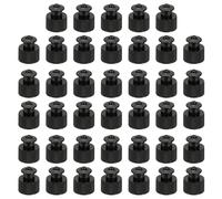 sourcing map 40 Pcs 24/410 Plastic Push Pull Caps, 24mm Water Bottle Caps Twisted Sport Bottle Lids Leak Proof Lid for Water Bottles Replacement Portable Bottles Lid, Black