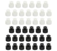 sourcing map 40 Pcs 24/410 Plastic Push Pull Caps, 24mm Water Bottle Caps Twisted Sport Bottle Lids Leak Proof Lid for Water Bottles Replacement Portable Bottles Lid, White/Black