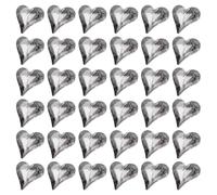 sourcing map 40 Pcs 3D Heart Drak Gray Nail Rhinestones 12x13mm K9 Glass Crystal Rhinestones Pointed Back Crooked Heart Gems for Nail Charm Art DIY Decoration Craft