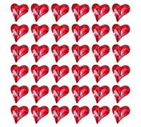 sourcing map 40 Pcs 3D Heart Red Nail Rhinestones 12x13mm K9 Glass Crystal Rhinestones Pointed Back Crooked Heart Gems for Nail Charm Art DIY Decoration Craft