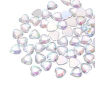 sourcing map 40 Pcs Acrylic Heart Rhinestone 12mm Flat Back Plastic Gems Jewelry Stickers for Craft Bead Face Painting Costume Jewelry Making, Multicolor