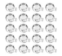 sourcing map 40 Pcs Crimp Beads Covers, 3.5mm Spacer Bead Covers, Metal Cord End Crimp Stopper Beads for DIY Craft Ends Accessories, Silver White