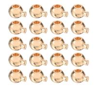 sourcing map 40 Pcs Crimp Beads Covers, 3.5mm Spacer Bead Covers, Metal Cord End Crimp Stopper Beads for DIY Craft Ends Accessories, Light Gold