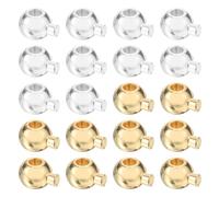 sourcing map 40 Pcs Crimp Beads Covers, 3.5mm Spacer Bead Covers, Metal Cord End Crimp Stopper Beads for DIY Craft Ends Accessories, Light Gold and Silver
