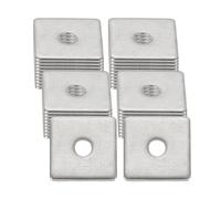 sourcing map 40 Pcs Flat Square Plate Washer, 3MM ID x 14MM OD x 1MM Thick 304 Stainless Steel Flat Pad Spacer Gasket for Bolts Factories Bathroom Repair Shops Construction, Silver