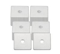 sourcing map 40 Pcs Flat Square Plate Washer, 3MM ID x 18MM OD x 1MM Thick 304 Stainless Steel Flat Pad Spacer Gasket for Bolts Factories Bathroom Repair Shops Construction, Silver