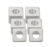 sourcing map 40 Pcs Flat Square Plate Washer, 5MM ID x 12MM OD x 1MM Thick 304 Stainless Steel Flat Pad Spacer Gasket for Bolts Factories Bathroom Repair Shops Construction, Silver