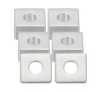 sourcing map 40 Pcs Flat Square Plate Washer, 6MM ID x 16MM OD x 1MM Thick 304 Stainless Steel Flat Pad Spacer Gasket for Bolts Factories Bathroom Repair Shops Construction, Silver